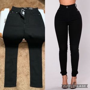 Black high rise jeans, size 9/10